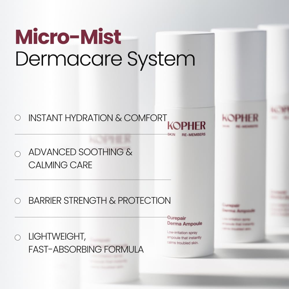 Kopher Curepair Derma Ampoule Mist natural extracts in action for gentle care.