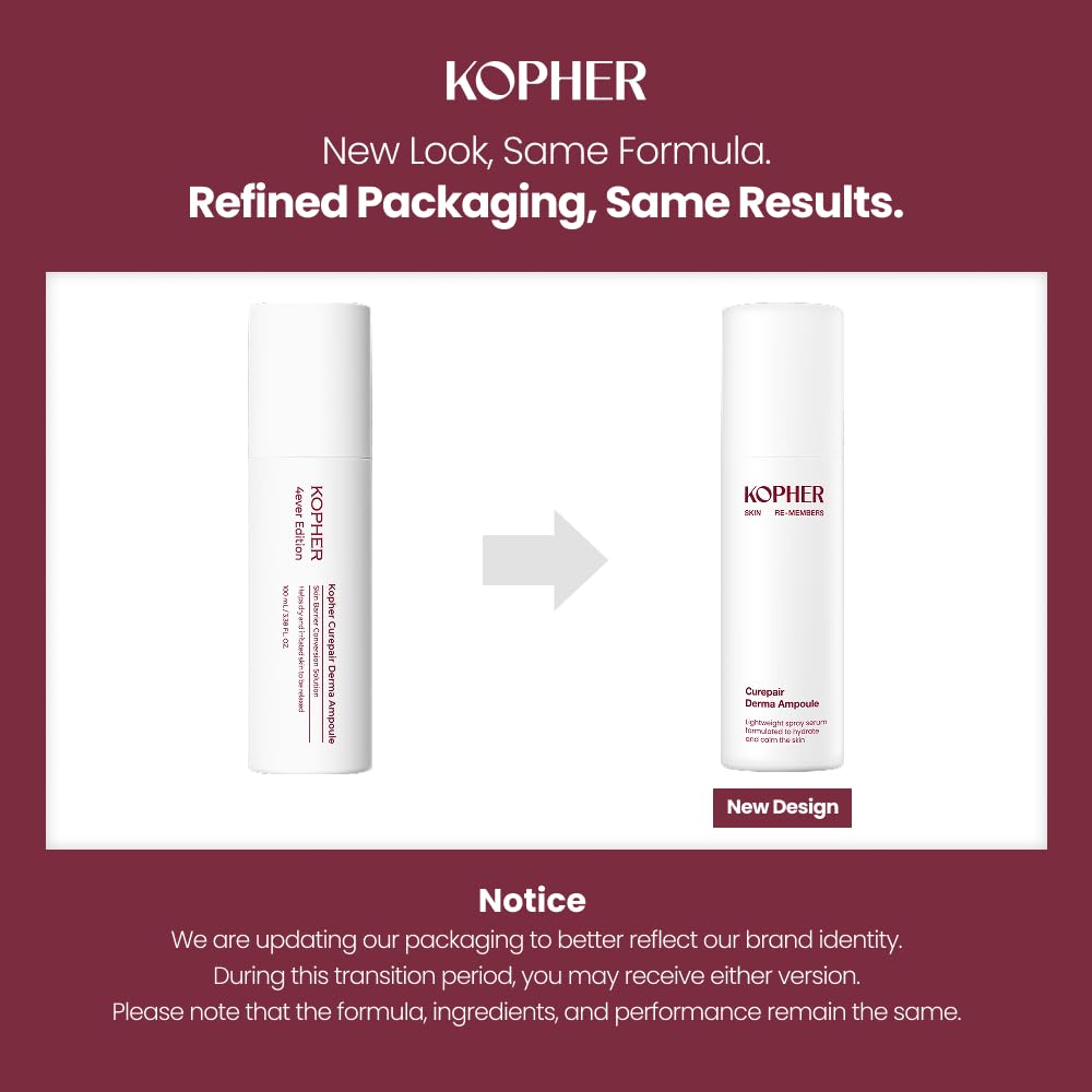 Kopher Curepair Derma Ampoule Mist spray scene demonstrates quick, even application.