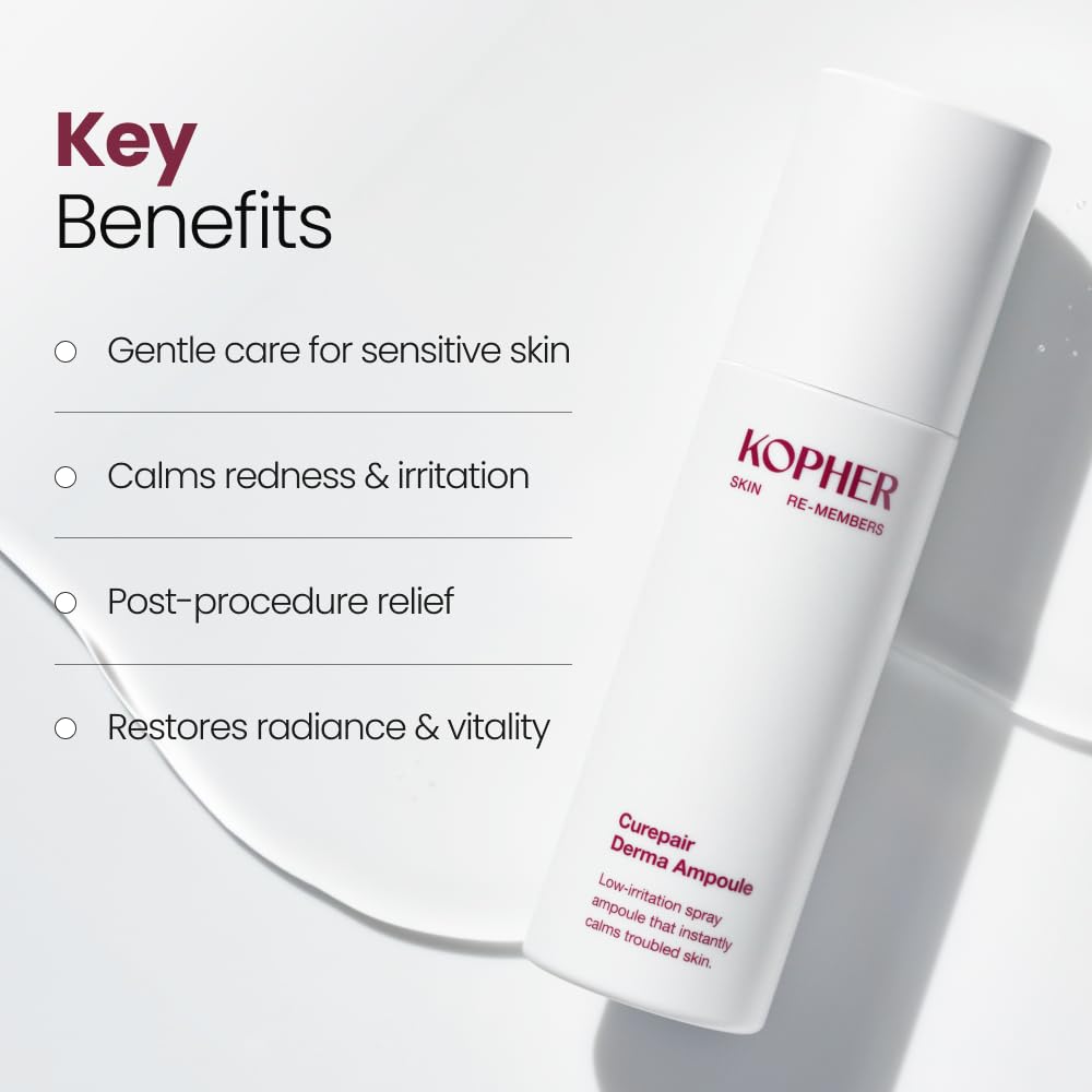 Kopher Curepair Derma Ampoule Mist on sensitive skin test showing calm hydration.