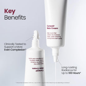 Kopher Curepair Mela Cream nature extracts highlight plant-based care.