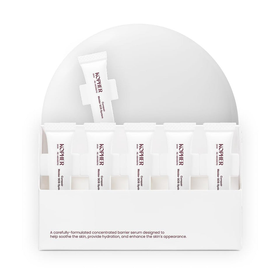 Kopher Curepair Melder SOS Cream bottle close-up showing soothing night-care formula.