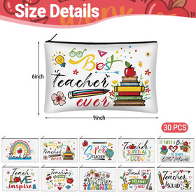 KOPOOEOE bulk gift set of teacher makeup bags in vibrant prints