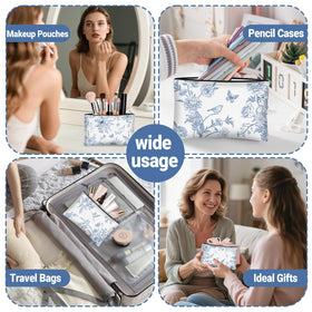 KOPOOEOE durable canvas cosmetic bag, sturdy and washable for long-lasting use.
