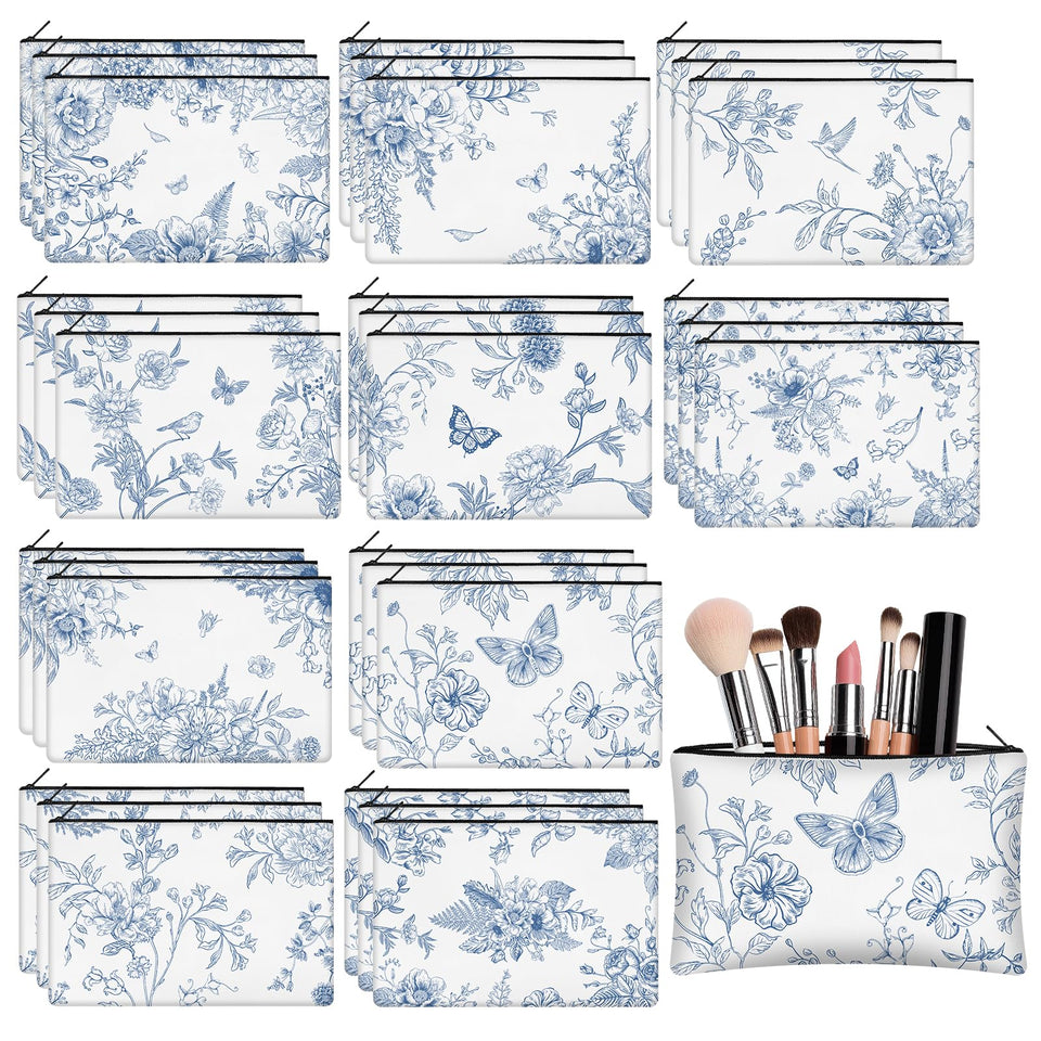 KOPOOEOE motivational flower canvas makeup bag set, perfect for daily organization and gifting.