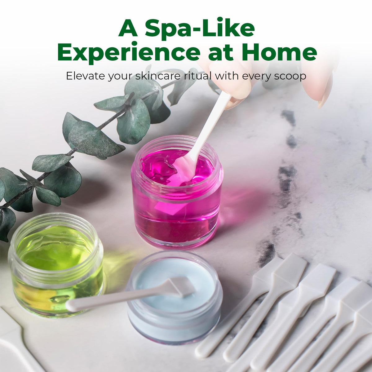Lightweight disposable plastic spatula keeps routines hygienic.