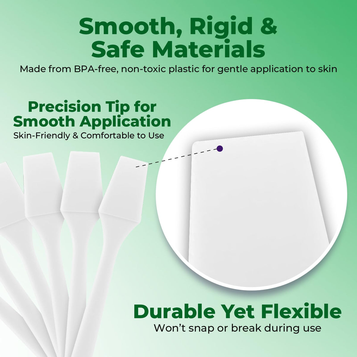 Spatula applying face mask evenly on the skin.