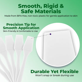 Spatula applying face mask evenly on the skin.