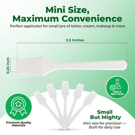 Compact 2.5-inch spatula ideal for DIY face masks and samples.