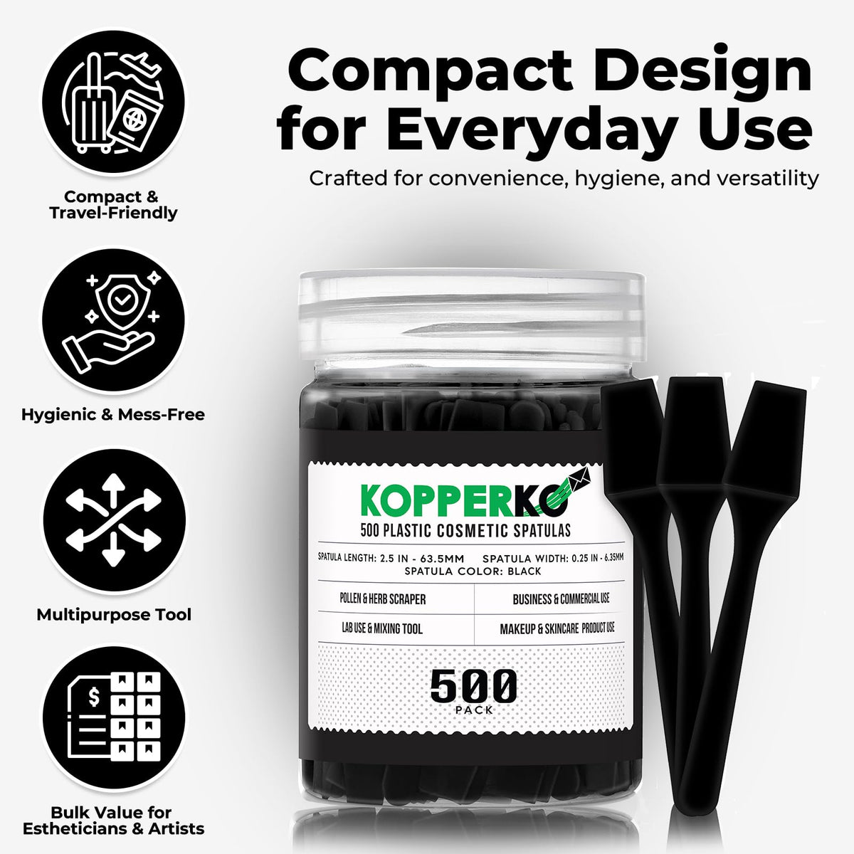 Kopperko spatula in cream jar demonstrates hygienic product scooping