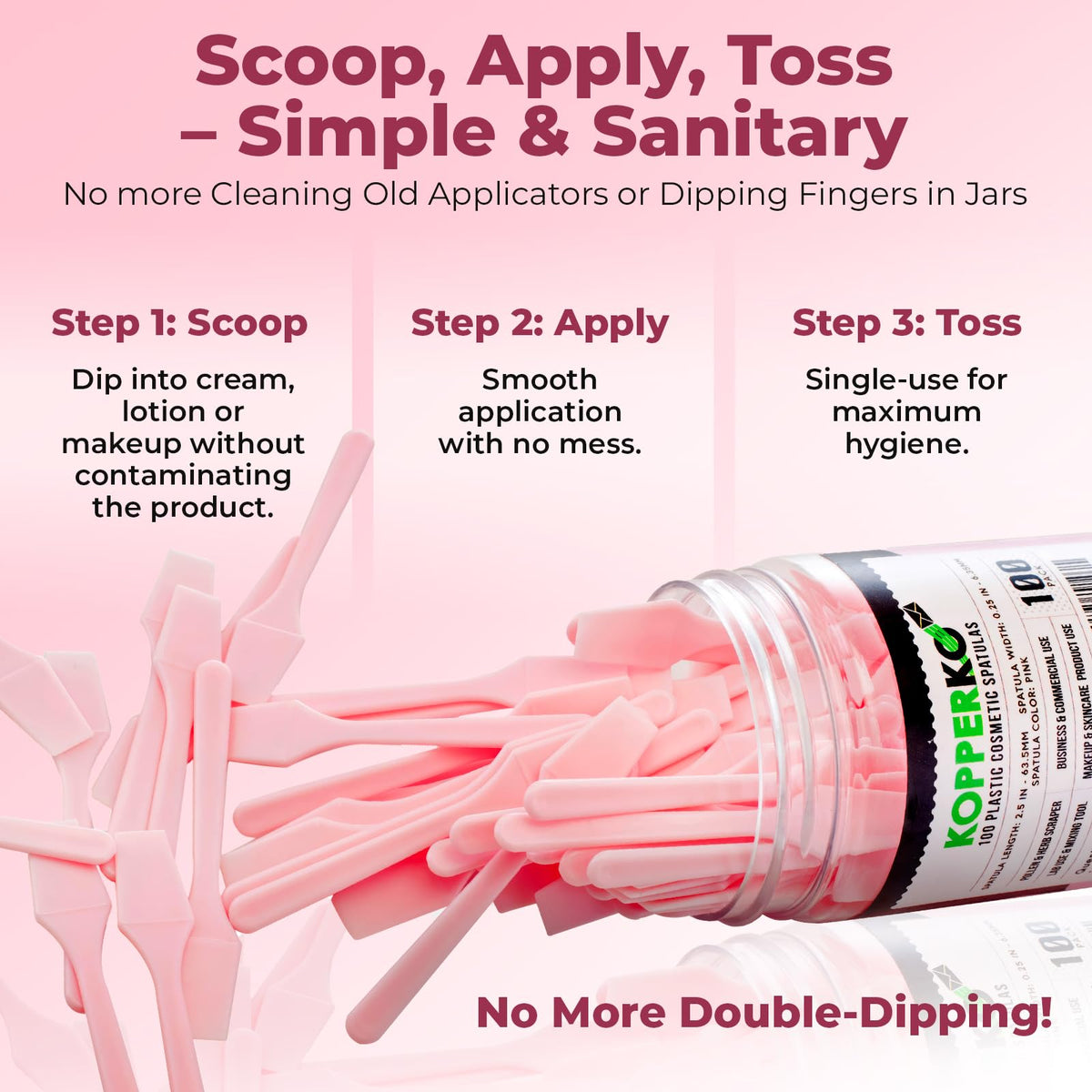Kopperko plastic spatula for skincare stays sturdy during use