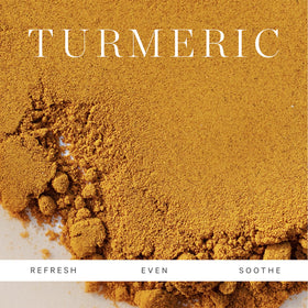 KORA Organics Turmeric Glow Drops ritual scene with peppermint and lemon scent.