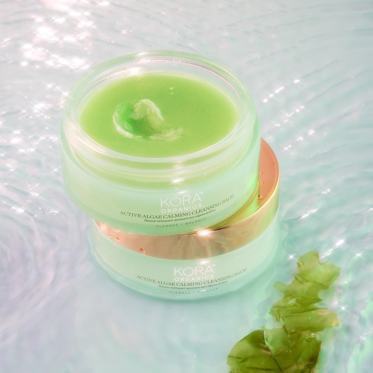 KORA Organics cleansing balm highlighting microalgae and pineapple enzymes