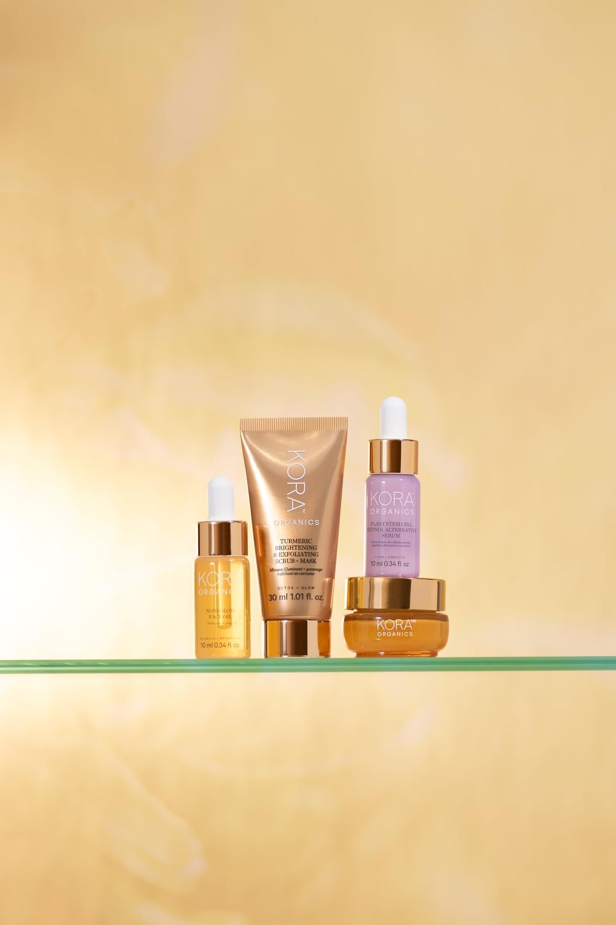 Certified Organic badge beside bottle signals clean, responsible skincare.