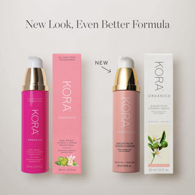 KORA Organics Kakadu Plum Serum countertop setup evokes spa-like daily ritual.