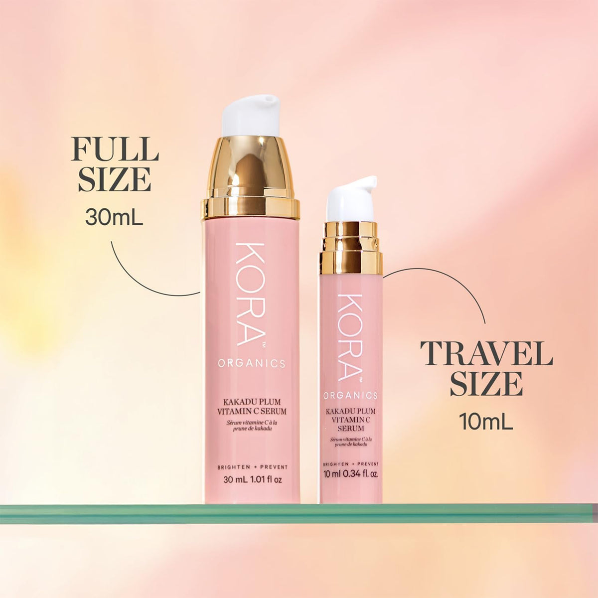 KORA Organics Kakadu Plum Serum pump being used for easy daily application.