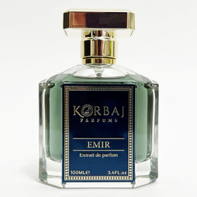 KORBAJ PARFUMS Emir bottle front view, premium Arabian fragrance for everyday elegance.