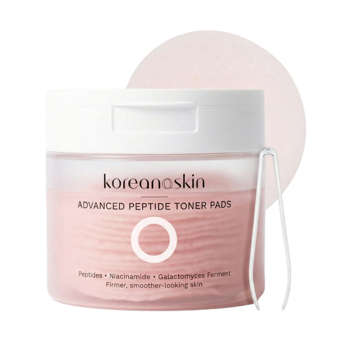 Koreana Skin Advanced Peptide Toner Pad packaging highlights firming formula.