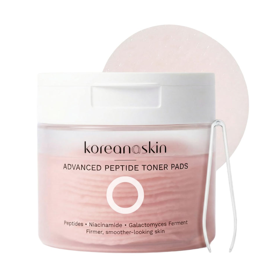 Koreana Skin Advanced Peptide Toner Pad packaging highlights firming formula.