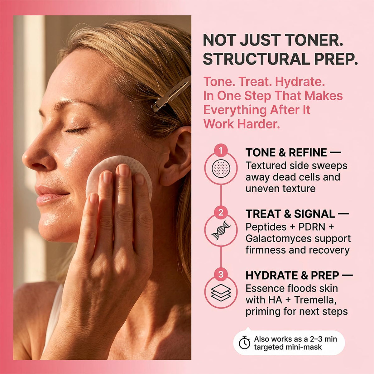 Koreana Skin Advanced Peptide Toner Pad saturated sheet ready for deep hydration.