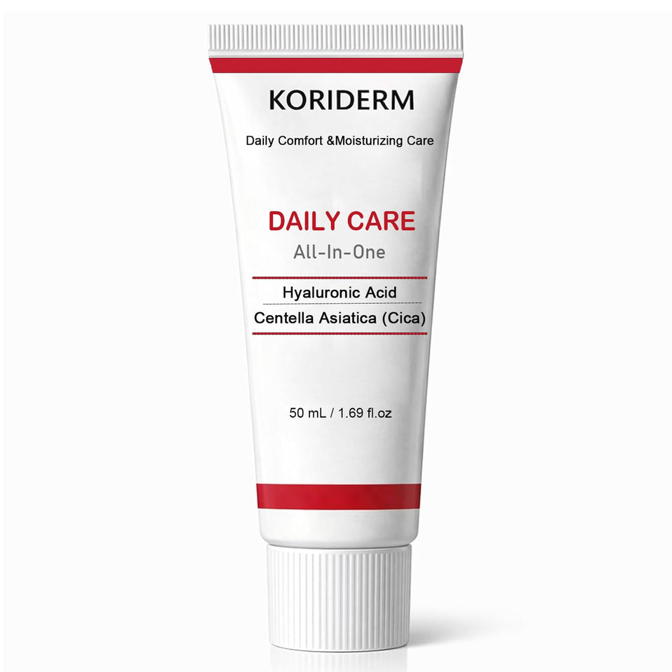 KORIDERM Cream jar close-up showing smooth, hydrating formula for daily use.
