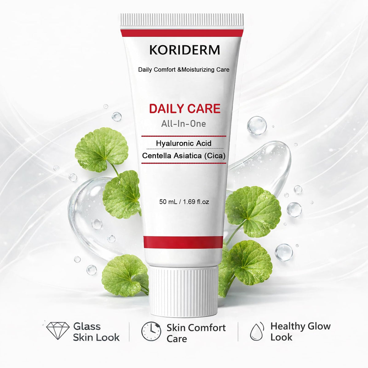 KORIDERM Cream open jar showing rich moisture for all skin types.