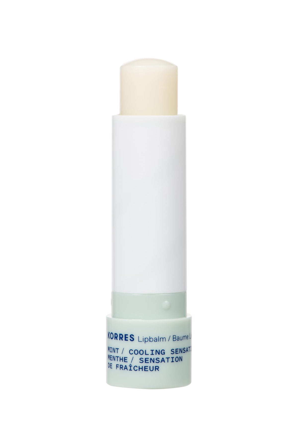 Korres Apricot Kernel Oil bottle highlighting nourishing emollients for the lips.