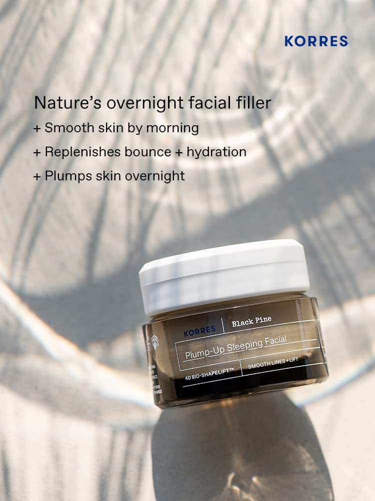 Texture swatch of KORRES Black Pine 4D Night Cream showing whipped, non-greasy feel