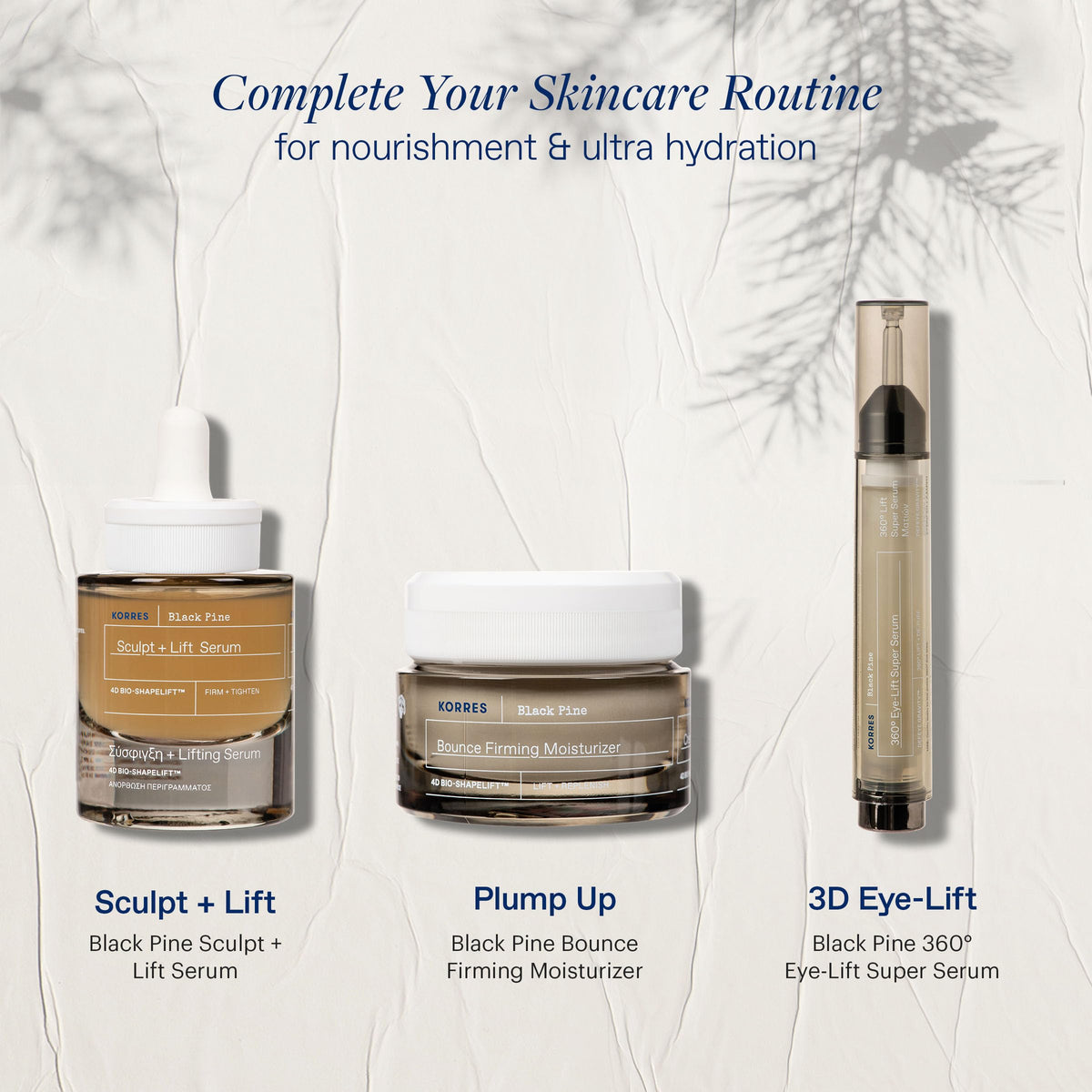 KORRES cream swirl on skin demonstrating visible hydration and bounce.