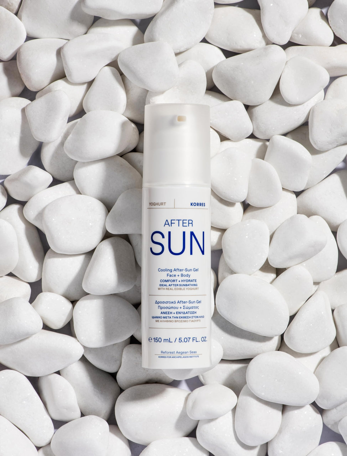 Close-up of the lightweight gel texture from KORRES Greek Yoghurt Cooling After Sun Gel.