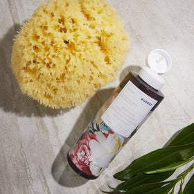 KORRES Grecian Gardenia Renewing Body Cleanser packaging emphasizes sustainability and recycling