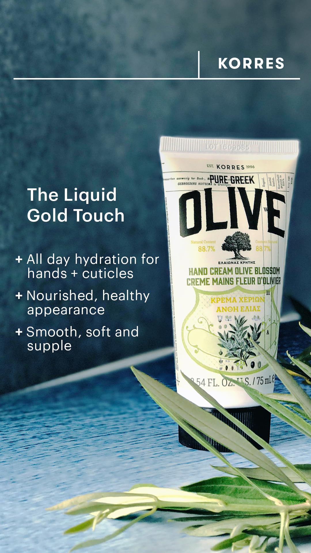 KORRES Greek olive oil nourishment for antioxidant-rich hand care