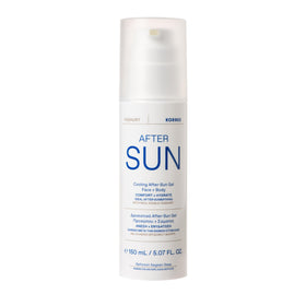 KORRES Greek Yoghurt Cooling After Sun Gel on the face with instant refreshing hydration after sun exposure.