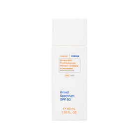 KORRES Greek Yoghurt Mineral Milk Fluid Sunscreen packaging highlights heritage and clean daily protection.