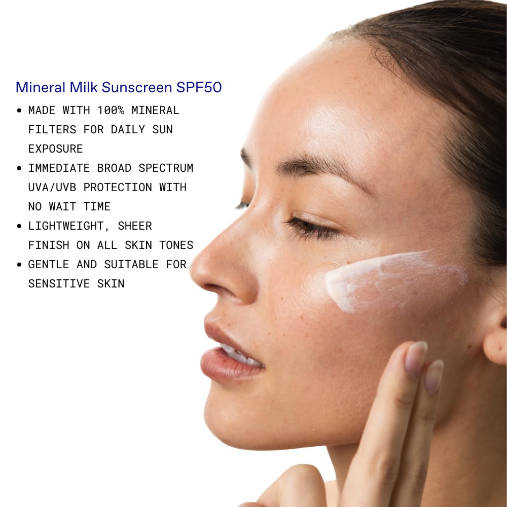 KORRES sunscreen swatch shows a sheer, natural finish without heavy whiteness.