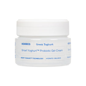 KORRES Greek Yoghurt Gel-Cream packaging shows recyclable packaging and brand ethos