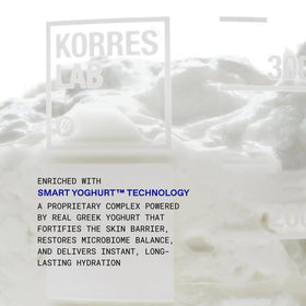 Whipped texture swatch from KORRES gel-cream demonstrates light, non-greasy finish