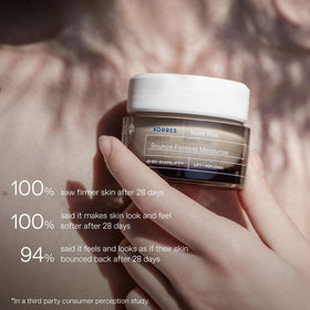 KORRES hands applying cream in a morning routine for daily hydration.