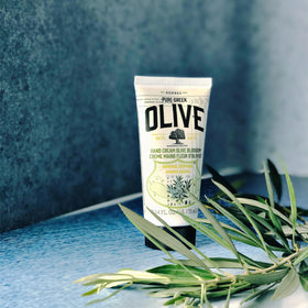 KORRES Olive Hand Cream close-up showing smooth texture for daily use
