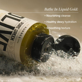KORRES olive leaf extract on the label supporting skin moisture.