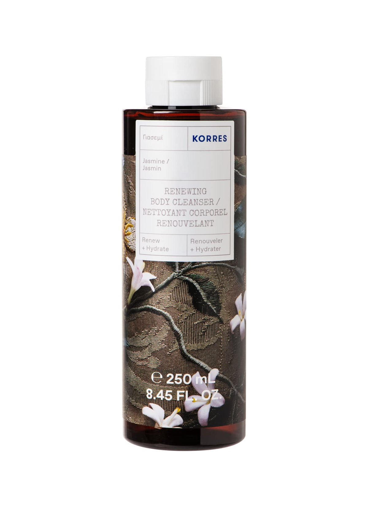 Korres Renewing Body Cleanser Jasmine foaming gel for refreshed skin and delicate aroma.