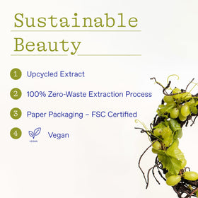 Close-up of natural grape ingredients used for antioxidant care