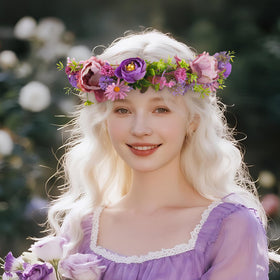 KorViSHOW artificial daisy floral headpiece with lifelike detail for photos.