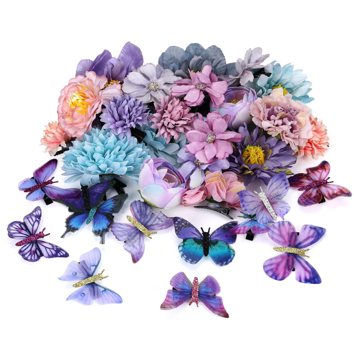 KorViSHOW butterfly clip blue-purple playful hair decor