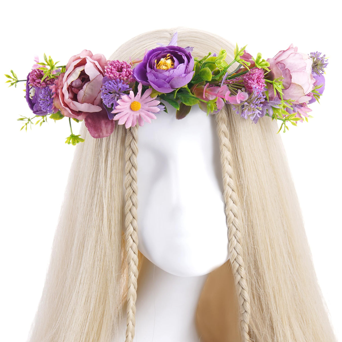 KorViSHOW forest boho bridal flower crown adds natural charm.