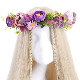 KorViSHOW forest boho bridal flower crown adds natural charm.