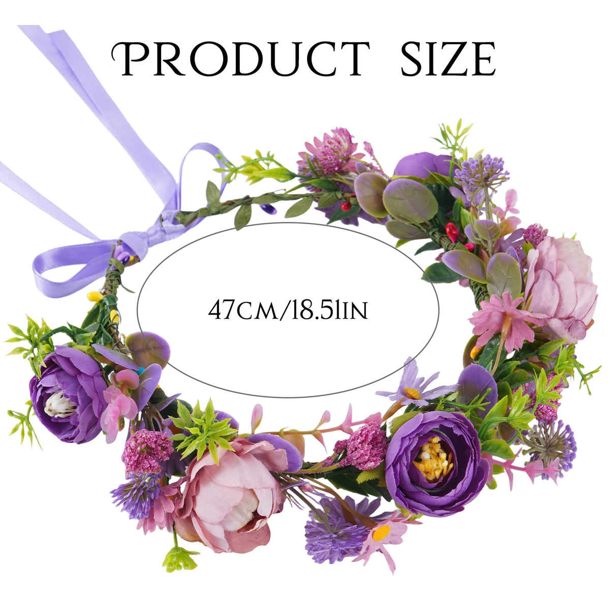 KorViSHOW versatile floral crown for maternity shoots and Renaissance events.