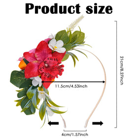 KorViSHOW orchid-flower crown in vibrant colors for summer photos.
