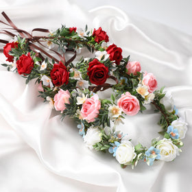 KorViSHOW Rose Hair Flower Crown comfort-fit, lightweight wear for long ceremonies