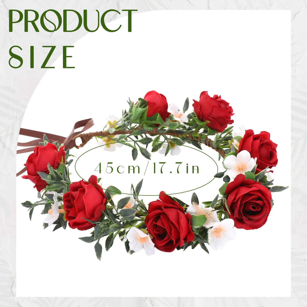 KorViSHOW Rose Hair Flower Crown side profile, comfortable fit for all-day events
