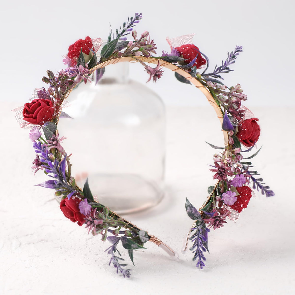 KorViSHOW crown enhances a wedding or party look with refined floral detail.